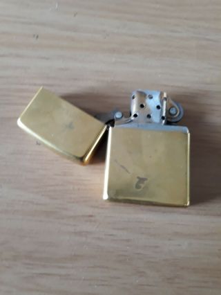 Zippo lighter vintage solid brass.  Boxed. 5