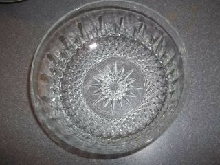 Vintage Arcoroc France 8 " Clear Patterned Cut Glass Serving Bowl,