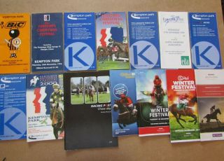 14 X Vintage Kempton Horse Racing Programmes / Racecards From The 1990s/00s