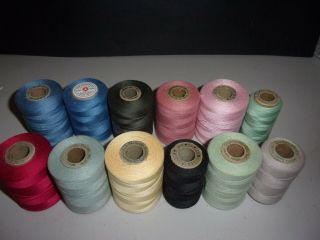 12 Spools Vintage Star Sewing Thread In A Large Variety Of Colors Most Are
