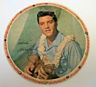 Vintage Elvis Presley Blue Hawaii Promotional Disc Rca Victor 5 " Cardboard