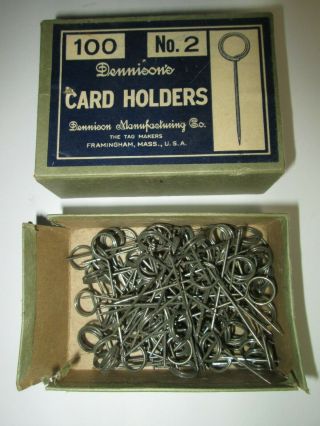Vintage Box Of Dennison’s Metal Card Holders No.  2