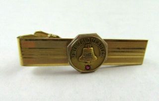 Vintage England Telephone & Telegraph Co.  Employee Gold Tone Tie Clip Clasp