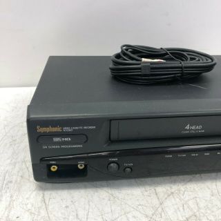 Symphonic VCR VHS 4 Head Video Recorder Player SE426D No Remote 2