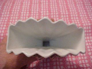 Lefton Vintage Hand Vase w/Fan.  Pink roses white Fan.  Pink nails Minty 5