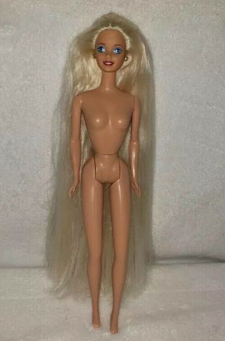 Barbie Vintage 90s Super Long Hair Blonde Mermaid Nude Doll Ooak