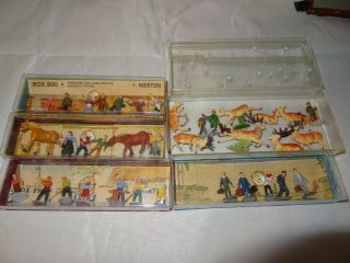 Vintage Walter Merten Ho Scale Model Train People And Animals