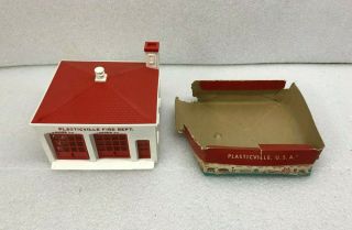 Vintage Plasticville Fire Dept.  Building Kit Complete W/ Partial Box 1950 