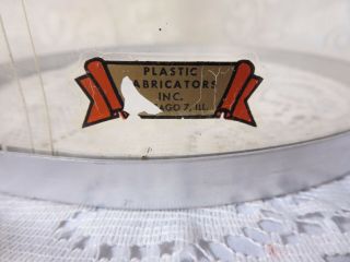 Vintage Plastic Fabricators Inc.  Microscope Dust Cover w/ Handle 13 5/8 