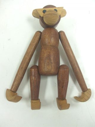 Vintage Kay Bojesen Style Wooden Monkey Toy - 7½ Inches Tall