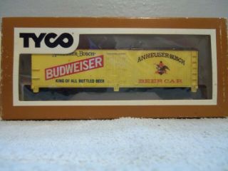 Vintage Tyco Ho Scale " Budweiser Beer " Advertising Box Car - Train Car