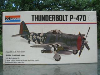 1973 Vintage Monogram 1/48 P - 47d Thunderbolt 6838 (white Box)