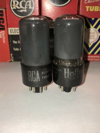 1956 & 1959 Rca 6v6gt Matched Pair - Plate Current Matched Within 1 - Gm