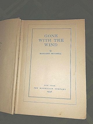 GONE WITH THE WIND 1st EDITION NOVEMBER 1936 PRINT MARGARET MITCHELL 7