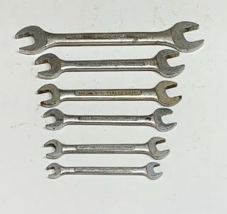 Vintage Sk Wayne 6 - Piece Double Open End Wrench Set Usa S - K 3/4” To 1/4”