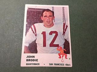 1961 Fleer 59 John Brodie Rookie Vintage Football Card