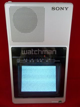 Vintage Sony Watchman FD - 40A Flat Black And White Portable TV 7