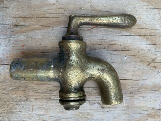 Vintage Solid Brass Outdoor Water Faucet Spigot Awesome Bulky Look Steampunk