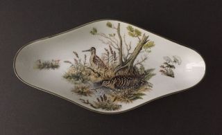 Vintage Mottahedeh Vista Alegre Long - Billed Dowitcher Birds Pin Dish