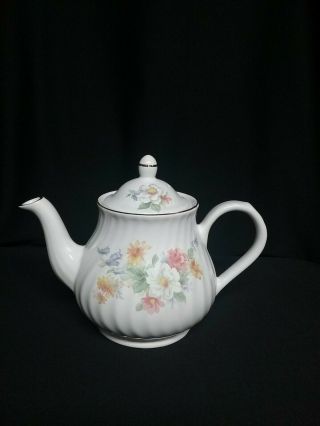Vintage Arthur Wood & Son Staffordshire England 6288 Floral Teapot Est.  Ets.  1884
