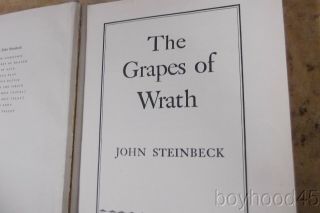 The Grapes of Wrath by John Steinbeck - 1939,  Later Printing 4
