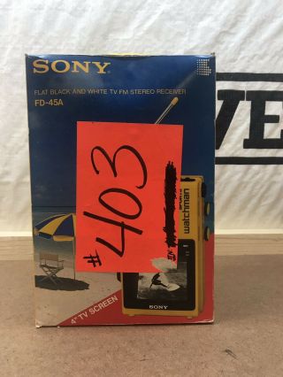 Sony Mega Watchman Fd - 500 Black & White Tv Fm Am Receiver