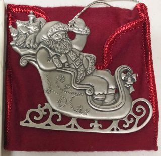 Vintage 1995 Avon " Saint Nicholas " Pewter Collectible Christmas Ornament Iob
