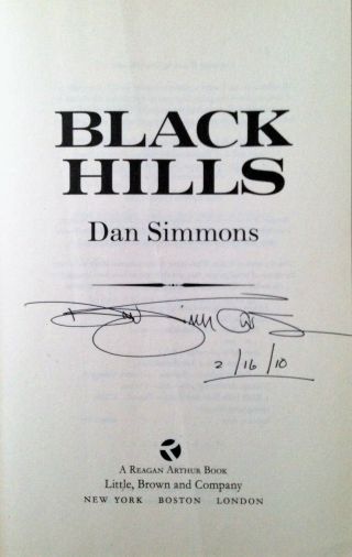 Black Hills Dan Simmons HC/DJ 1st/1st SIGNED/Dated 5
