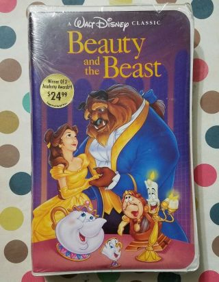 Disney Beauty & The Beast Vhs The Classics Htf Stock No.  1325 Label Vtg