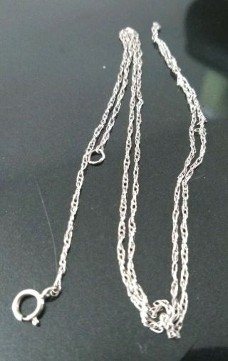 Vintage Sterling Silver Twisted Double Link Chain Necklace 17.  5 "