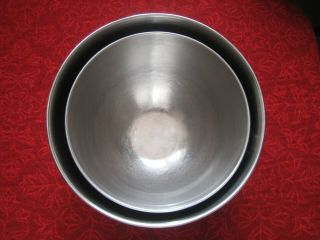 Vintage Revere Ware Stainless Steel Nesting Mixing Bowl D Ring 2 Piece Set