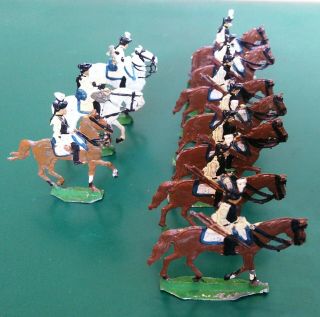Vintage Zinnfiguren Keiler Flat Toy Soldiers 30mm.  Austrian Cavalry Syw X 10 Vgc