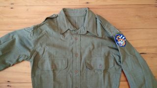 Vtg WW2 US 5th Air Force Olive drab shirt 2