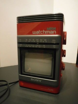 Sony Mega Watchman Fd - 500 Black & White Tv Fm Am Receiver