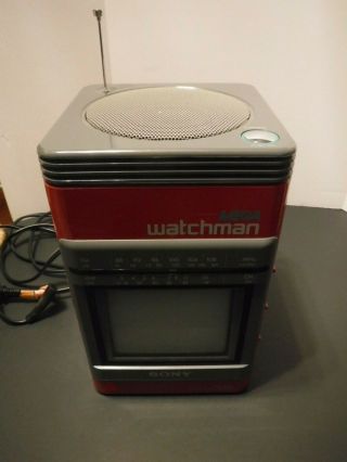 Sony Mega Watchman FD - 500 Black & White TV FM Am Receiver 6