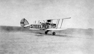 Vintage Film Negative - Steel Pier,  Atlantic City Biplane 6 - 1930 