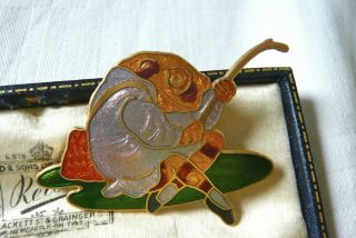 Vintage Jewellery Beatrix Potter Jeremy Fisher Enamel Brooch Pin Fish