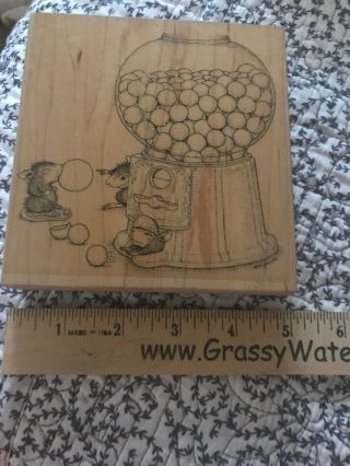 Vintage Wood Mounted Rubber Stamp House Mouse Gumball Rally 227 2