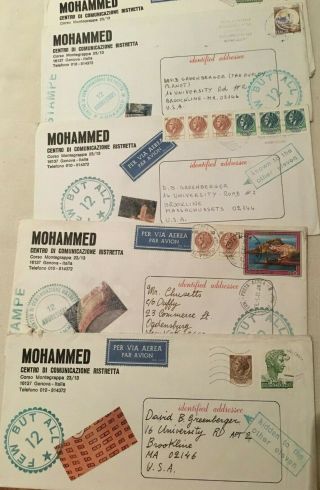 MOHAMMED aka Plino Mesciulam Mail Art Italy 1979 - 1980,  16 envelopes,  3 books 3