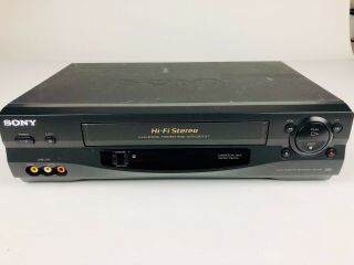 Sony Slv - N55 Vcr Video Cassette Player & Recorder 19 Micron Head Flash Rewind