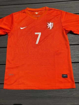 Vtg ‘06/07 Nike Men’s Sz S Drifit Netherlands Nat’l Team 7 Dirk Kuyt Jersey