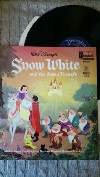 Walt Disney Vinyl Record Lp 12 " Vintage Snow White Seven Dwarfs Dq1201 1970