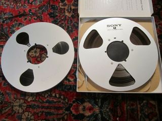 2 Large Aluminum Metal Reel 10.  5 Music Reel To Reel Tape Sony R - 11a Audiotape