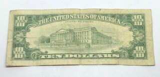 1977 (A) 10 Ten Dollar Bill Federal Reserve Note Vintage Old Currency 2