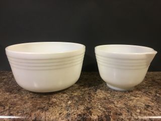 Vintage Pyrex White Milk Glass Hamilton Beach Mixing Bowl Set