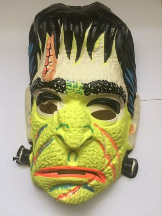 Frankenstein Vintage Ben Cooper 3d Halloween String Mask Vg