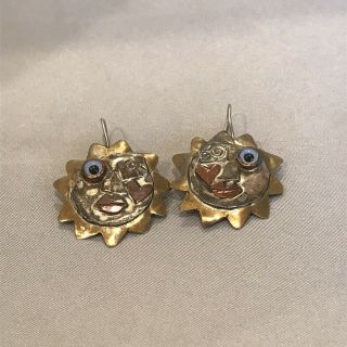 Vintage Like Picasso Style Earrings In Sterling
