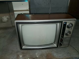 Vintage Toshiba Blackstripe C383 Television Tv 13 " Space Age Atomic