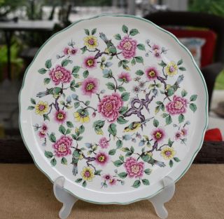 Vintage James Kent Old Foley " Chinese Rose " Porcelain Cake Plate 10.  5 "