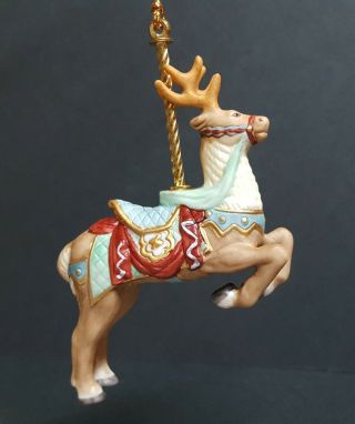1989 Lenox Reindeer Deer Carousel Ornament Christmas Tree Animal Holiday Vintage